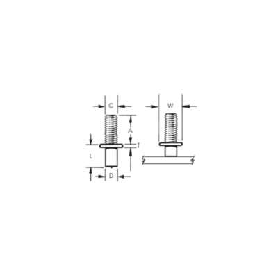 CD Threaded Collar Weld Studs